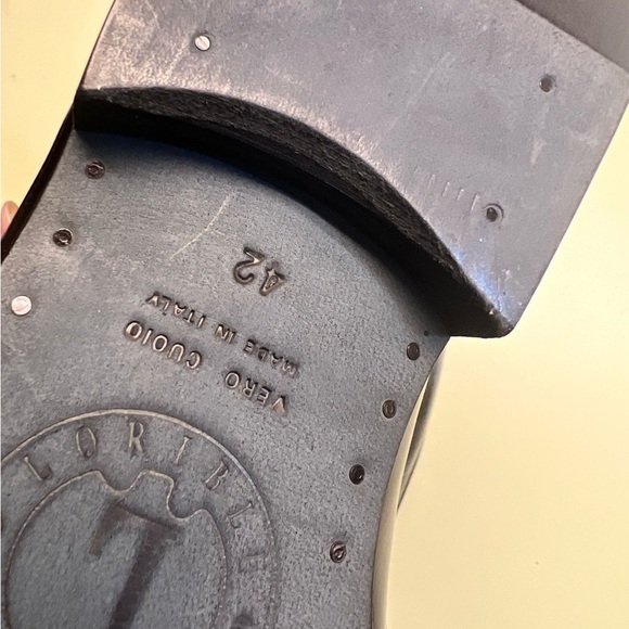 LORIBLU MADE IN ITALY LEATHER  Black Loafers Sleek Slip-Ons - Picture 4 of 15